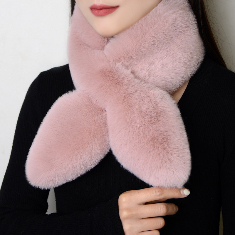 獭兔整皮毛绒围巾男女秋冬季学生心形交叉围脖仿兔毛纯色双面加厚,服饰配件/皮带/帽子/围巾,围巾/丝巾/披肩,淘宝优惠券,粉丝福利购,淘宝优惠卷
