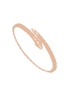 【高版】满钻蛇形手镯女头尾镶钻V金镀18K玫瑰蛇骨手环