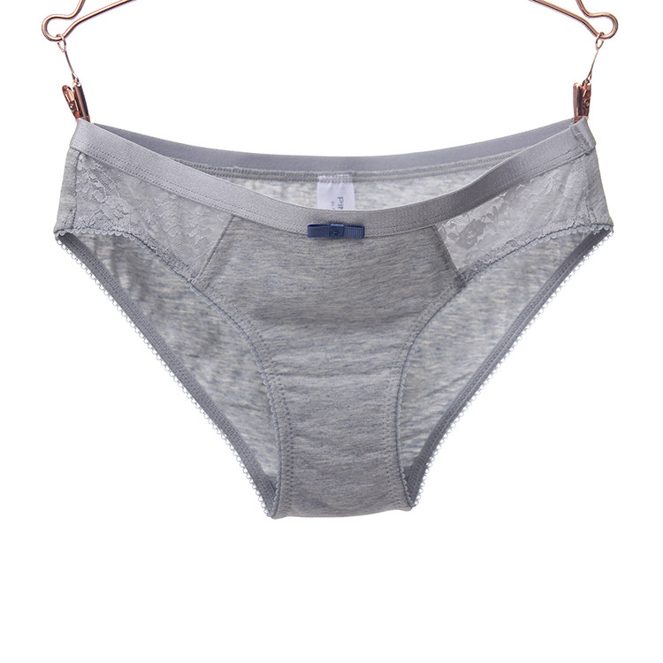欧美内裤女 糖果色全棉蕾丝少女内裤 出口简约纯色纯棉女士三角裤