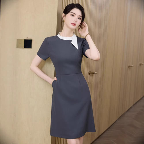 短袖职业装西装连衣裙女珠宝店