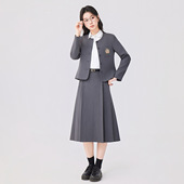 外套百褶裙时尚 学院风西装 小个子短款 女春秋季 职业面试两件套 套装