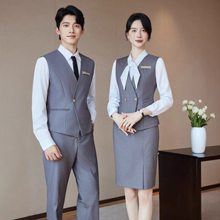 职业套装马甲工装女秋冬气质高端客服经理前台酒店前厅接待工作服
