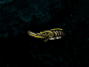 帝骁原创设计时尚手工银饰独特个性潮流衔尾蛇S925银戒指做旧款