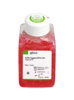 gibco 25200-072胰酶细胞消化液（0.25%胰酶 含EDTA、酚红）500ml