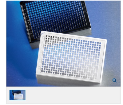 Corning/康宁 3764 384孔酶标板黑色透明底 低边TC表面带盖灭菌