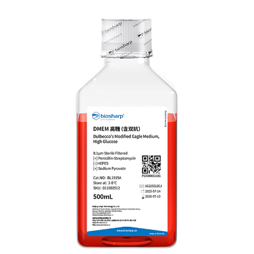 BL1915A DMEM高糖液体培养基（含双抗 含丙酮酸钠、HEPES） 500ml