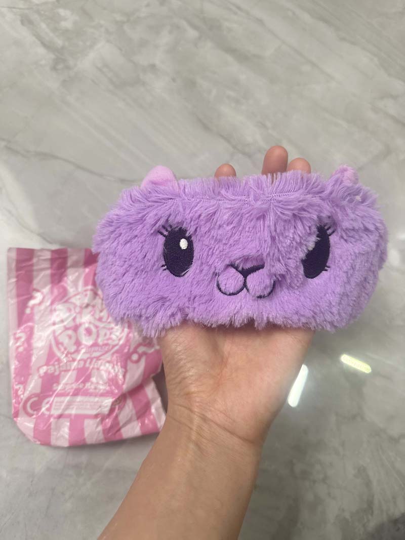 出口美国毛绒儿童午休眼罩遮光小猫咪卡通学生少女可爱睡眠眼罩