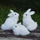 仿真兔子中秋嫦娥玉兔摆件毛绒儿童玩具拍摄道具公仔白兔动物模型