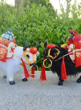 藏族用品商超摆件仿真牦牛招财