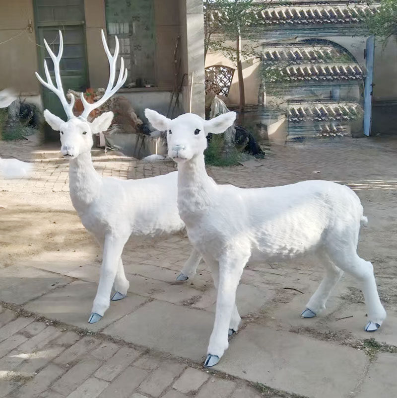仿真鹿模型梅花鹿白鹿驯鹿装饰摆件展厅展览道具落地田园橱窗造景,家居饰品,落地摆件,淘宝优惠券,粉丝福利购,淘宝优惠卷