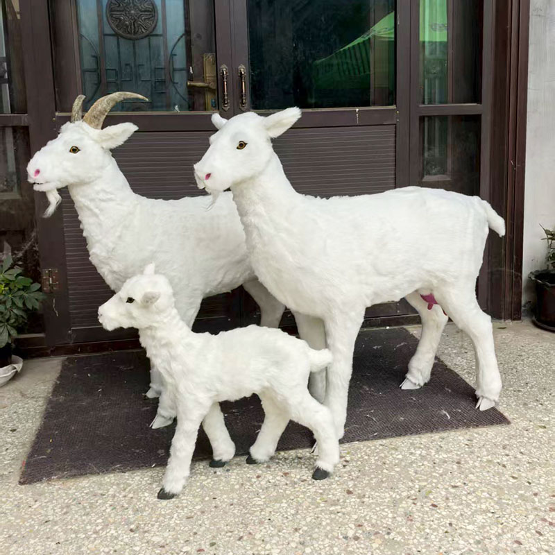 一比一仿真山羊模型奶粉店摆件
