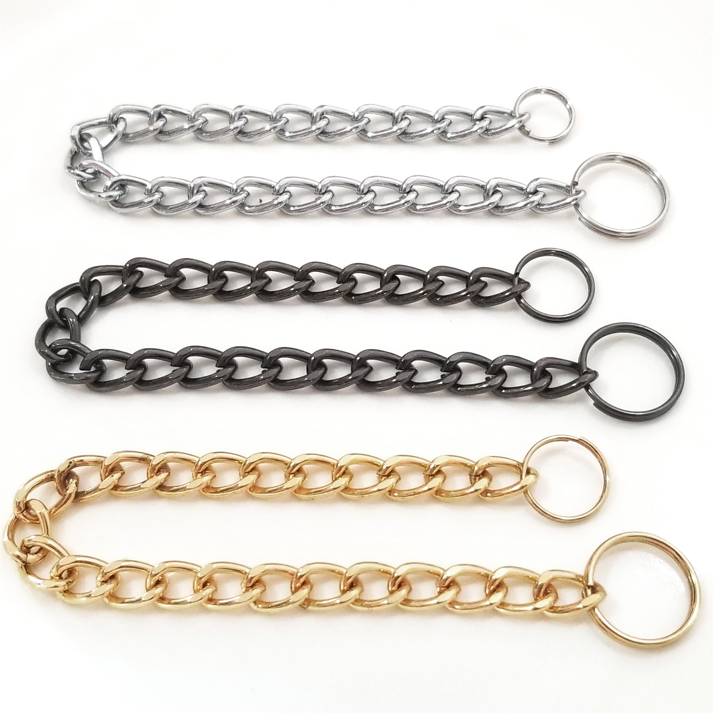 O金色24节细铁磨链特长短钥匙绳链金属小众短挂玩具熊多功能百搭