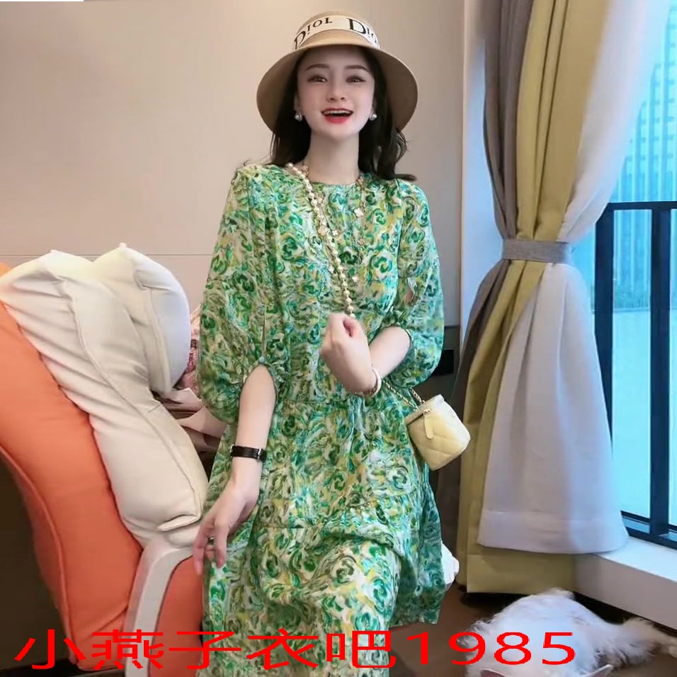 小个子中年妈妈重磅真丝连衣裙2024新款夏气质宽松显瘦桑蚕丝裙子