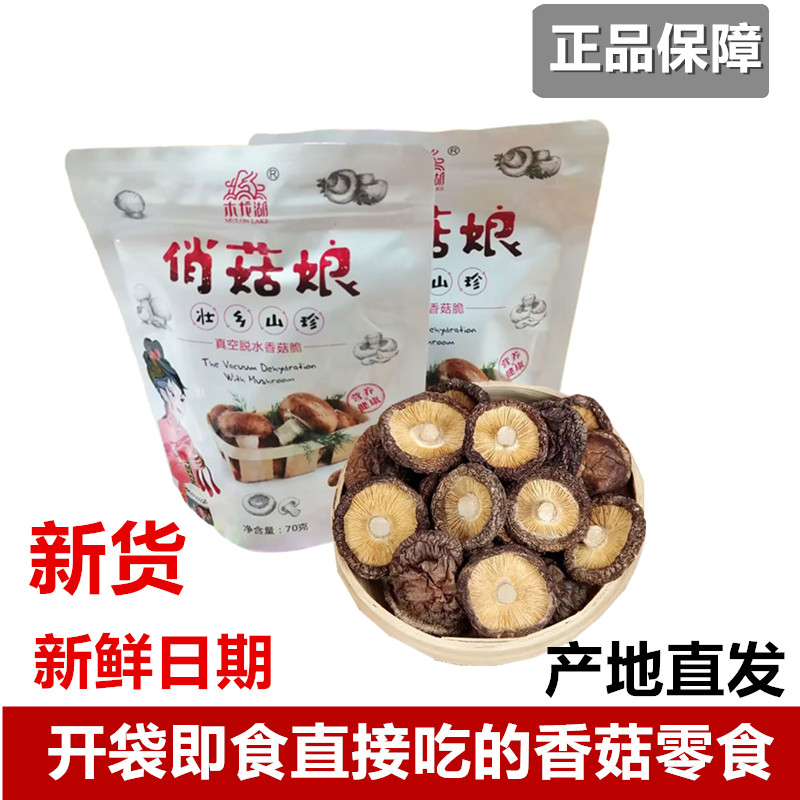 广西桂林特产木龙湖俏菇凉山珍脆香菇袋装即食蘑菇干香菇干蔬果干