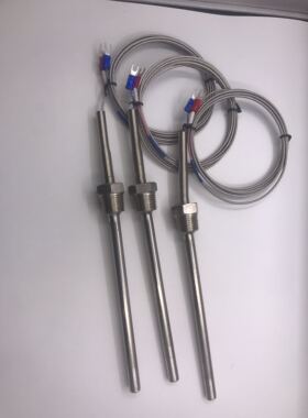 K型高温温度传感器感温探头感应器温控探头0-1000度2米4分牙