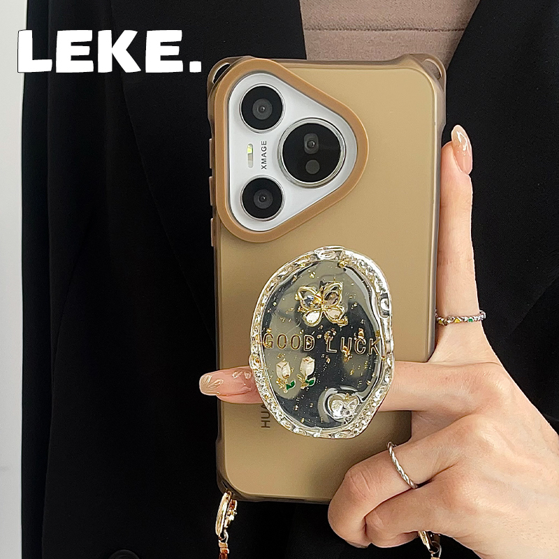 水钻蝴蝶手机壳挂绳斜挎链条支架