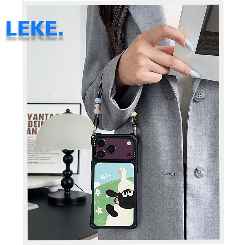 适用iPhone18pro手机壳挂绳斜挎