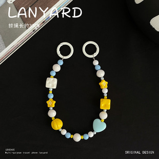 超好看手机挂绳手腕旅游解放双手链条手提包包带垫片挂链串珠防摔