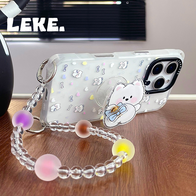 旋转小狗手机壳带挂绳斜挎链支架