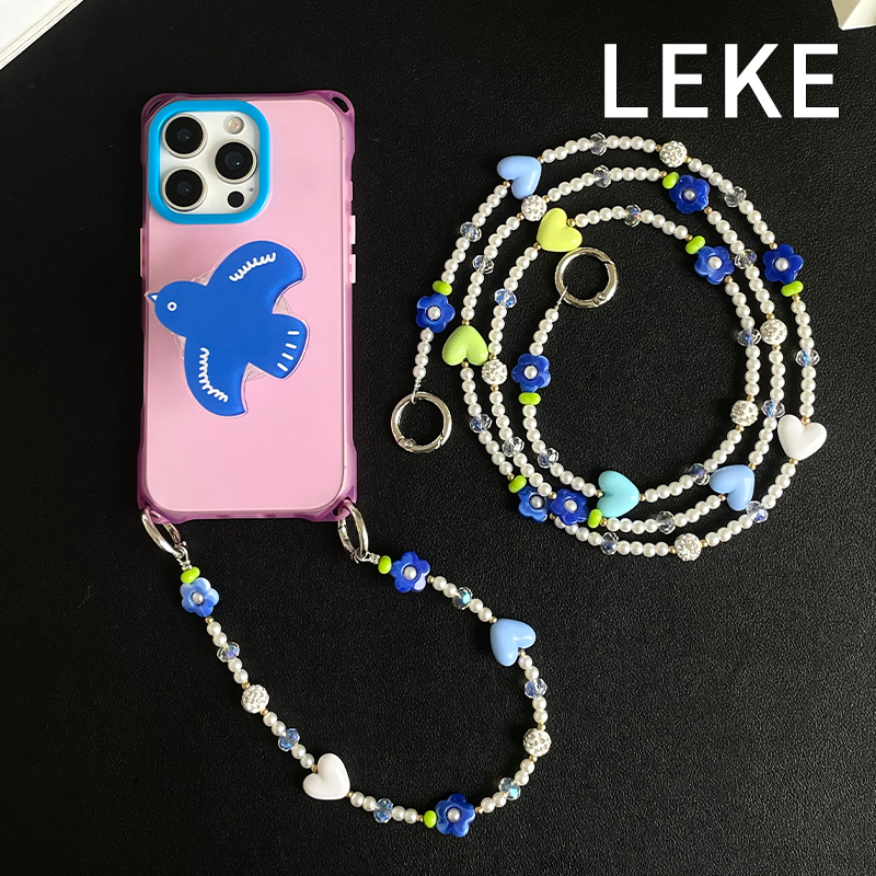 【很自由】蓝色小鸟适用苹果15手机壳挂绳斜挎可背iphone16promax四角开孔14带支架斜跨13链条手提12挂链手腕