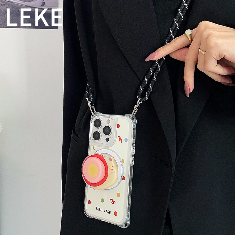 磁吸蜗牛手机壳挂绳斜挎链条支架