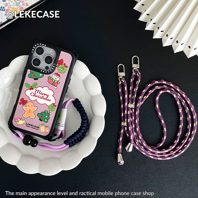 圣诞树姜饼人手机壳挂绳斜挎手腕
