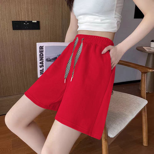 韩系运动短裤女夏季宽松高腰显瘦外穿休闲小个子百搭阔腿五分中裤