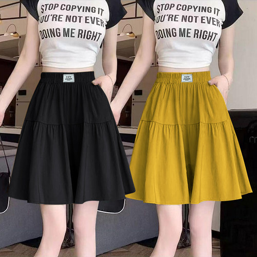 2025新款高腰阔腿工装短裤女士夏季休闲百搭高腰显瘦宽松外穿裙裤