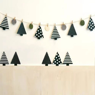 可爱松树彩旗圣诞节装饰儿童房