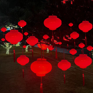 led发光灯笼户外防水挂树新年春节小区树木亮化装饰过年大红灯笼