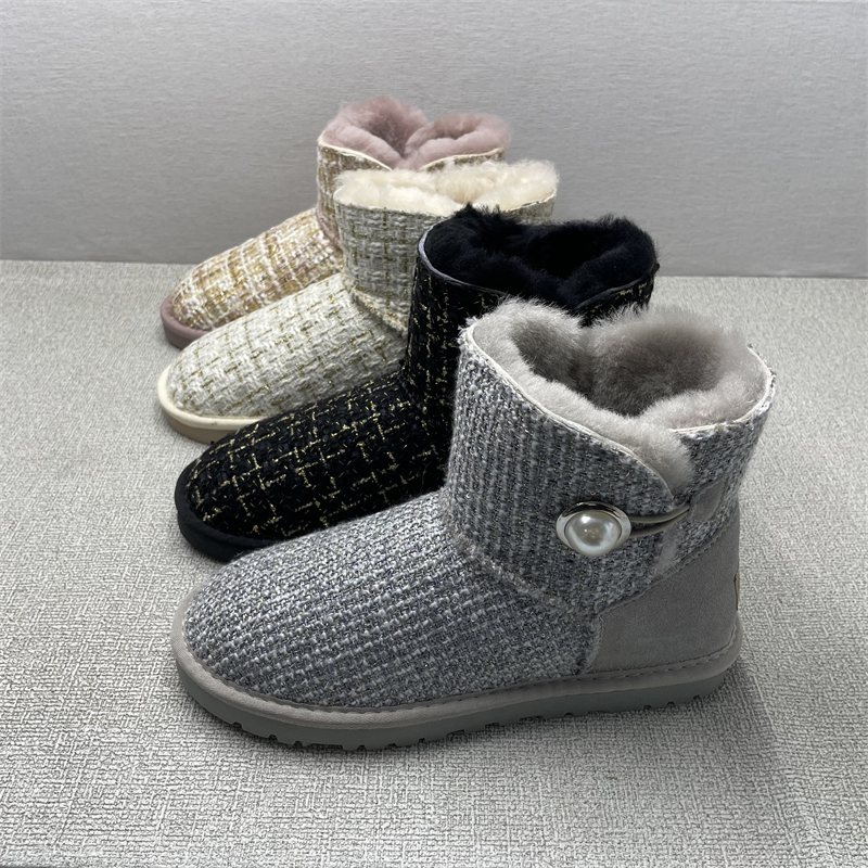 筒雪地靴女羊毛口冬季保暖棉鞋