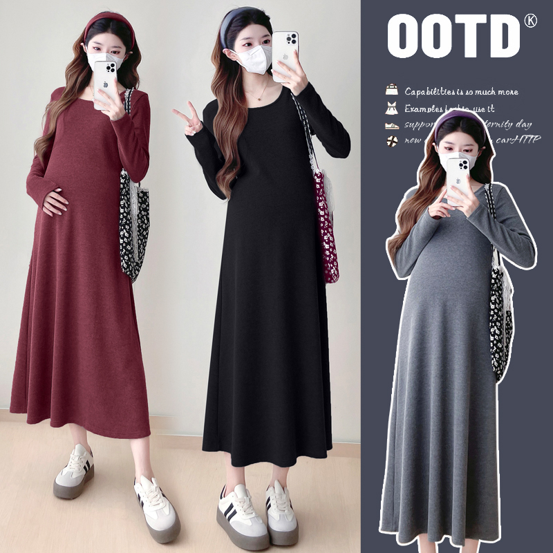 孕妇装连衣裙大码200斤宽松长袖