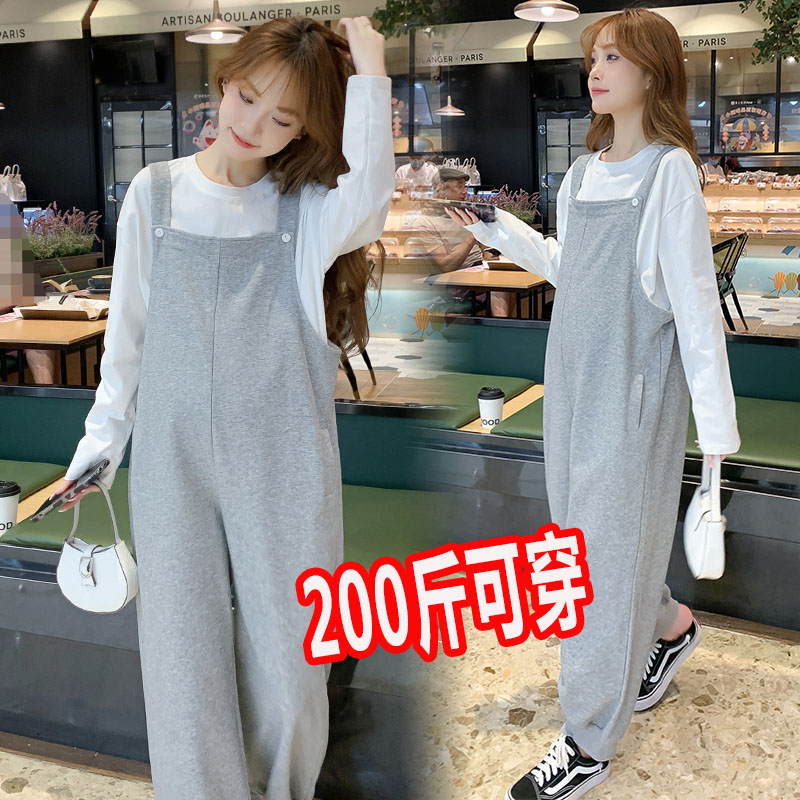 大码孕妇背带裤休闲套装