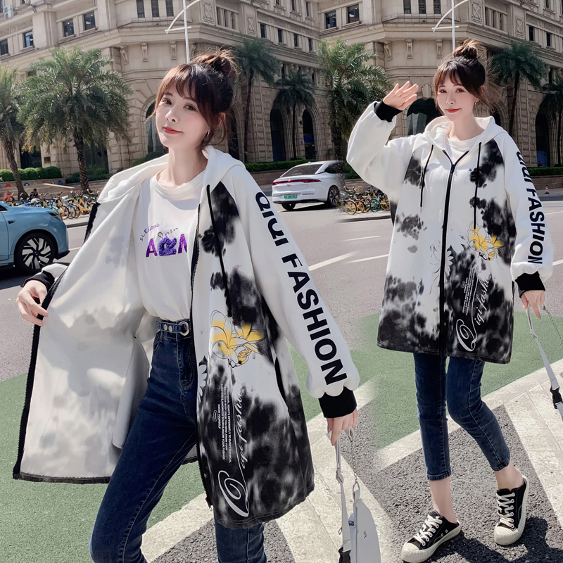 加肥大码孕妇秋冬装加绒加厚连帽外套冬季宽松卫衣开衫胖MM200斤