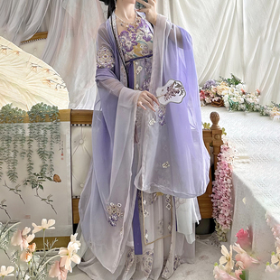 忆汉兮原创汉服女【一帘幽梦】唐制刺绣大袖衫重工齐胸襦裙日常款