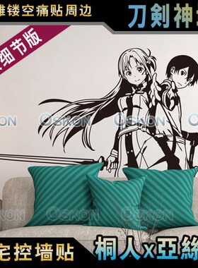 SAO刀剑神域2序列之争桐人亚丝娜墙贴动漫画手游戏周边车贴沙发墙