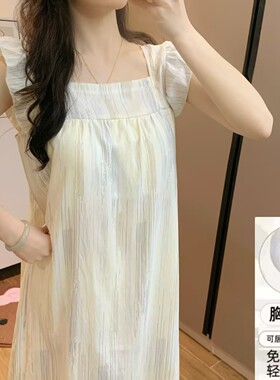 带胸垫睡裙夏季吊带薄款睡衣女新款女士学生网红家居服夏天连衣裙