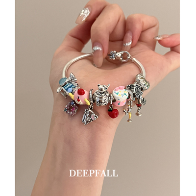 DEEPFALL原创·小熊蜜罐系列S925纯银吊坠手链beads串珠可拆卸DIY