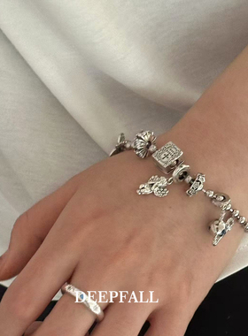 s925纯银天使之翼吊坠可拆卸手链