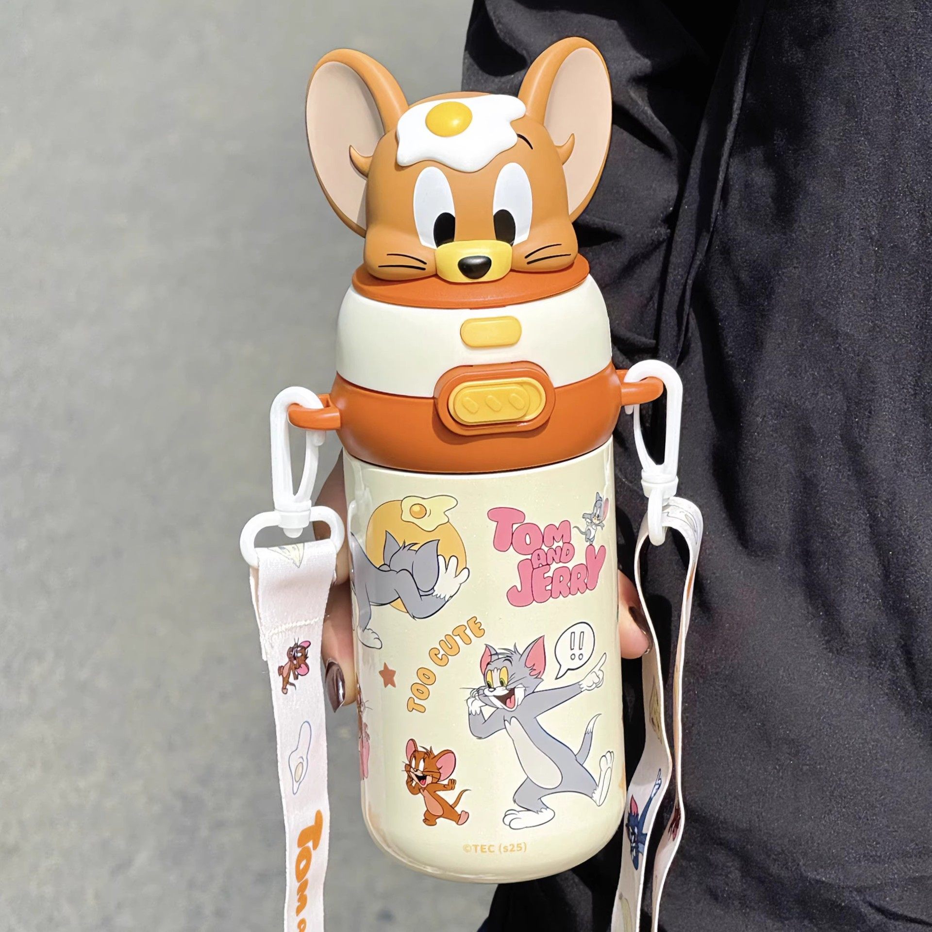 猫和老鼠儿童保温杯子新款高颜值吸管水杯学生上学斜跨情侣杯,餐饮具,保冷/保温杯,淘宝优惠券,粉丝福利购,淘宝优惠卷