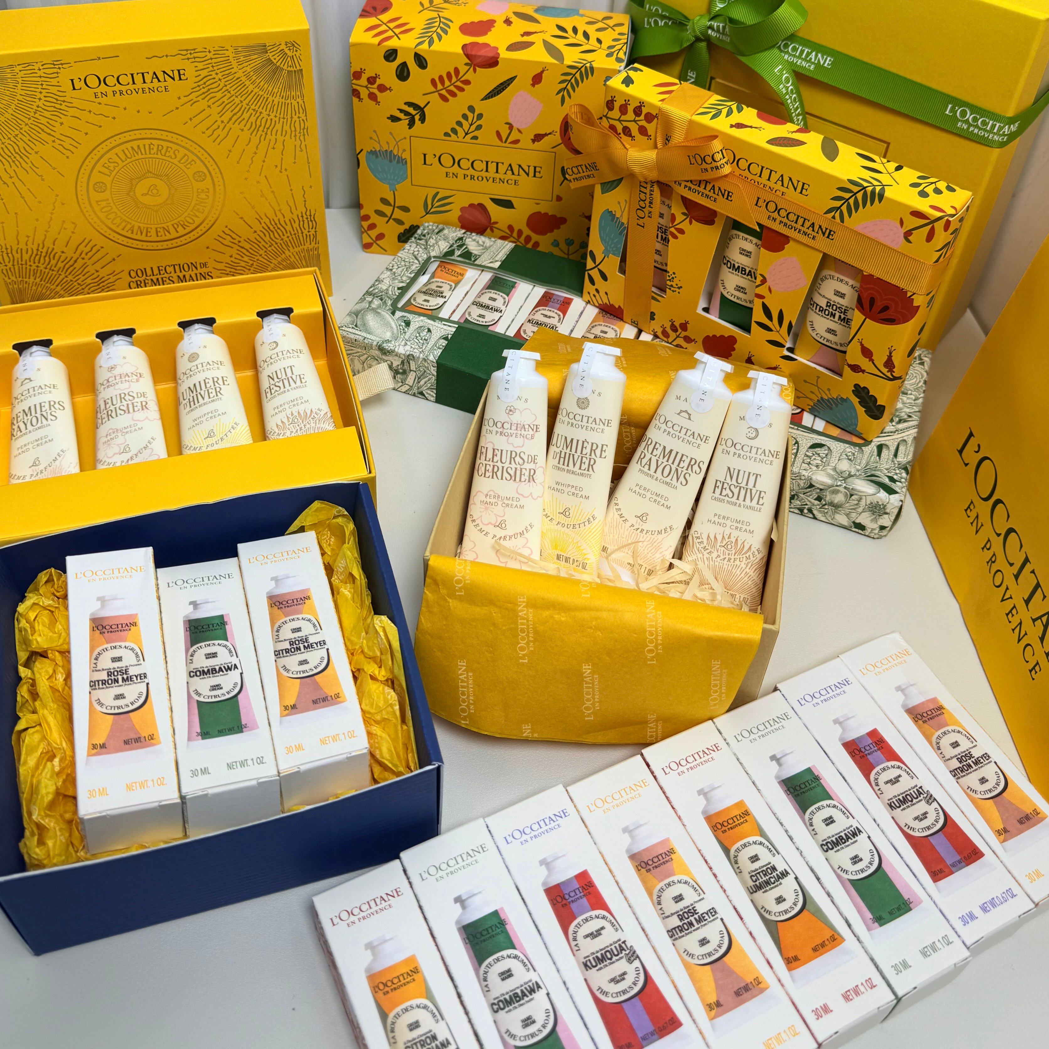 新款圣诞限定 送礼欧舒丹护手霜礼盒礼袋 乳木果樱花甜扁桃玫瑰