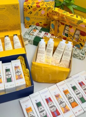 新款圣诞限定 送礼欧舒丹护手霜礼盒礼袋 乳木果樱花甜扁桃玫瑰