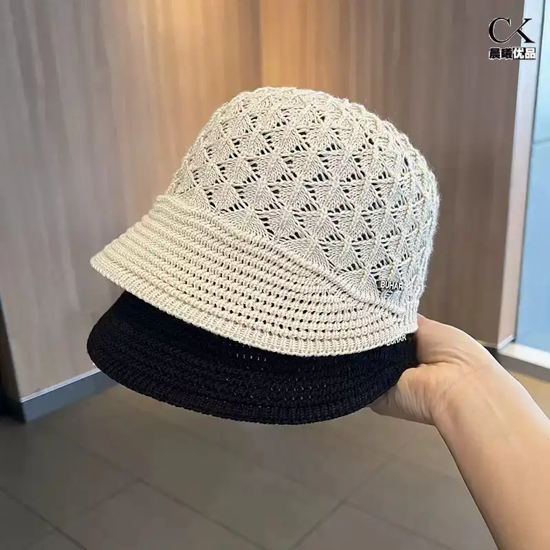 镂空透气马术帽女夏季时尚可折叠遮阳帽子百搭显脸小针织鸭舌帽潮