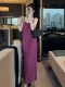 夏季 内搭打底长裙 设计感慵懒度假风褶皱吊带连衣裙女垂感显瘦无袖