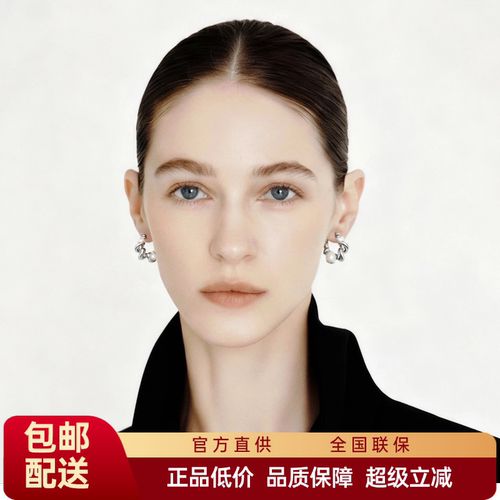 FataViamS925银麻花缠绕扭结珍珠轻奢小众高级感耳环耳饰耳圈女