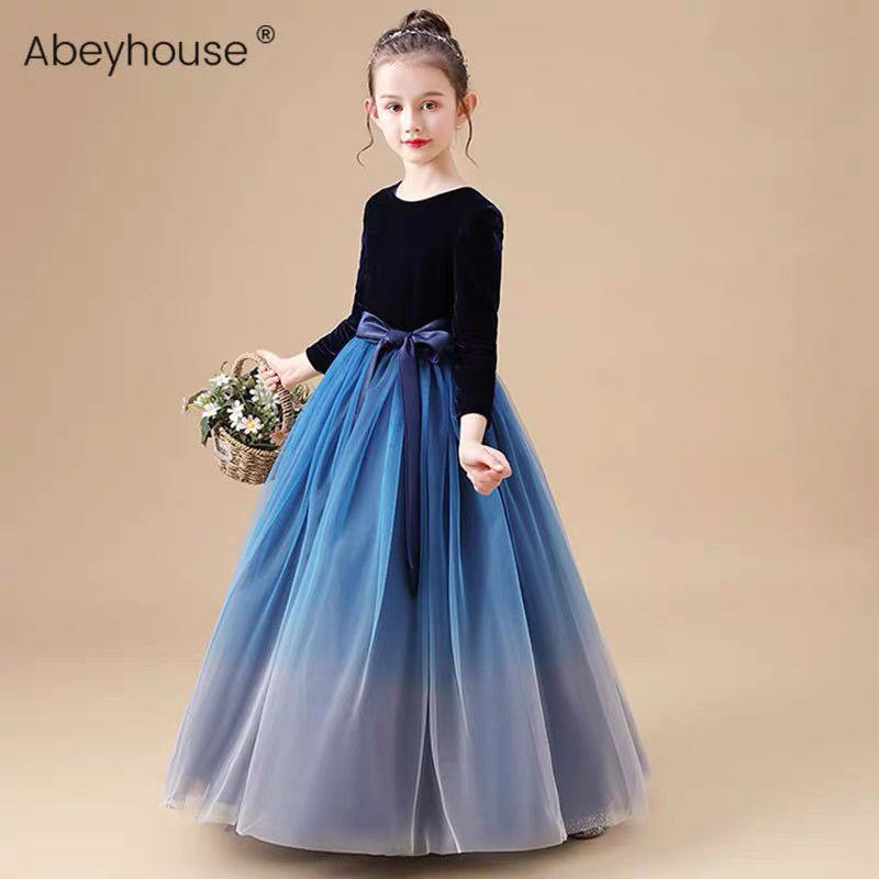 女童长款晚礼服钢琴演出服儿童合唱团主持人公主裙蓬蓬纱丝绒长袖,童装/婴儿装/亲子装,儿童礼服,淘宝优惠券,粉丝福利购,淘宝优惠卷