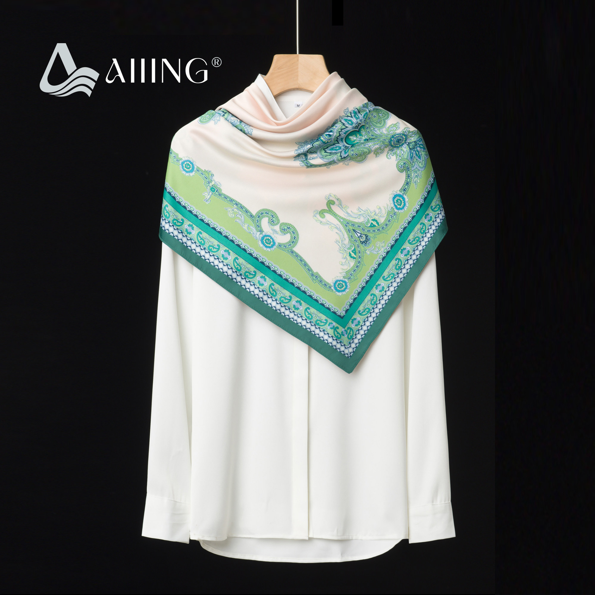 森系轻奢风斜纹双面异色大方巾绿腰果花印花送妈妈长辈实用礼物,服饰配件/皮带/帽子/围巾,围巾/丝巾/披肩,淘宝优惠券,粉丝福利购,淘宝优惠卷