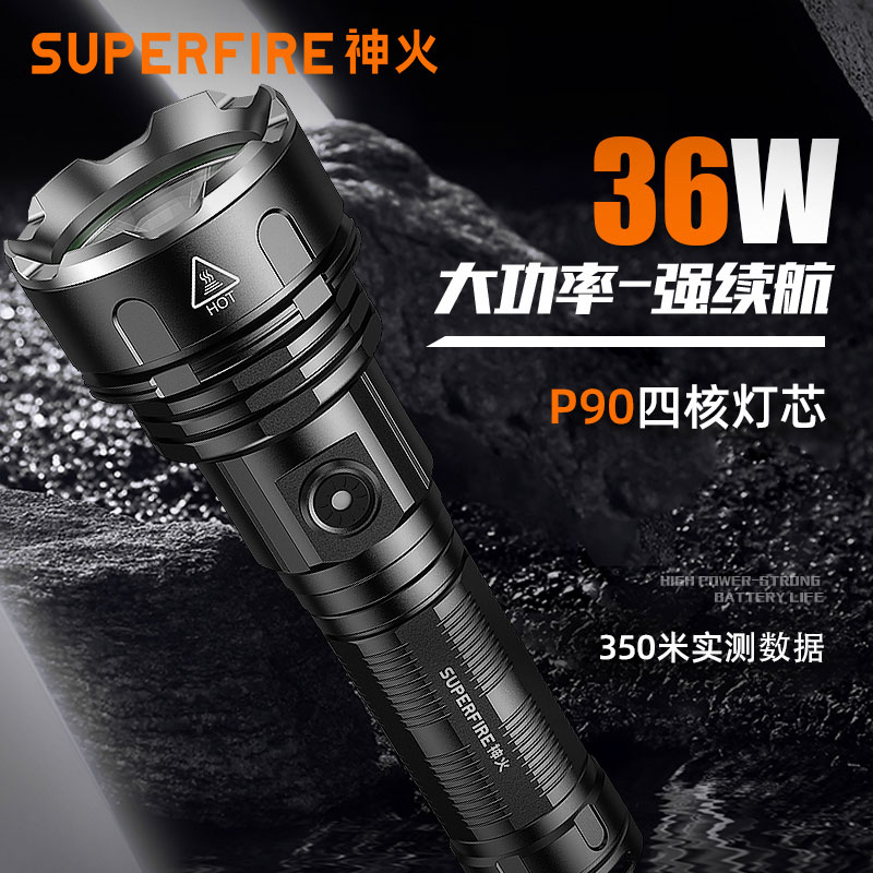 神火官方旗舰R3-P90手电筒超亮