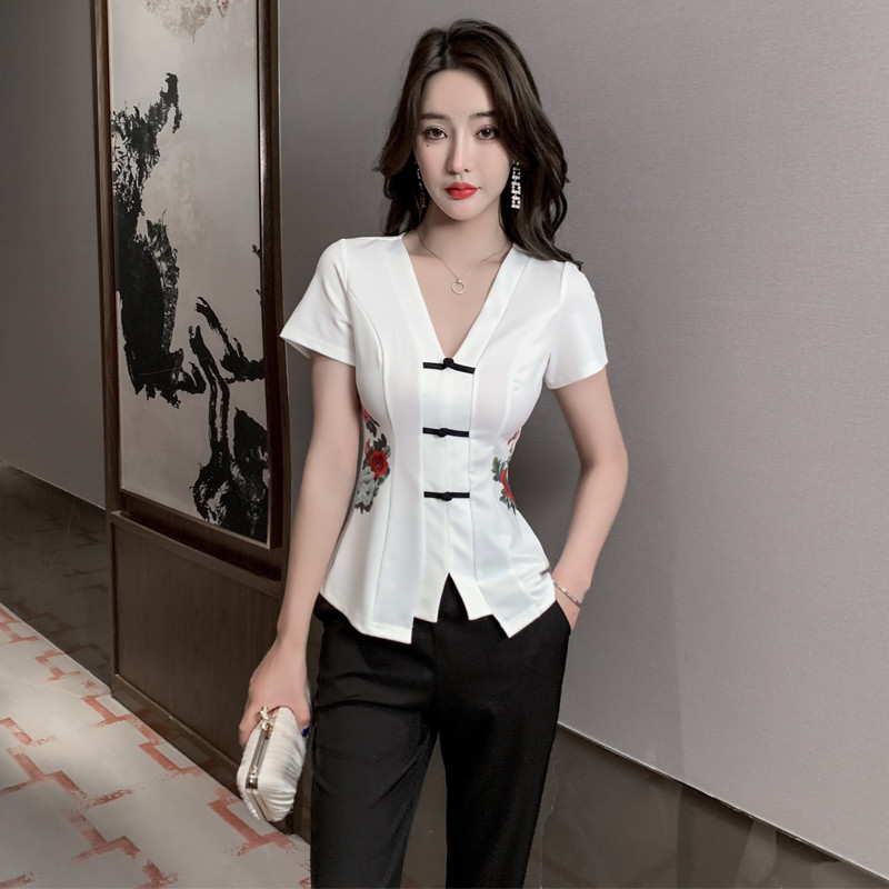 美容师工作服女中国风气质高端养生馆采耳工衣足疗店足浴技师服夏