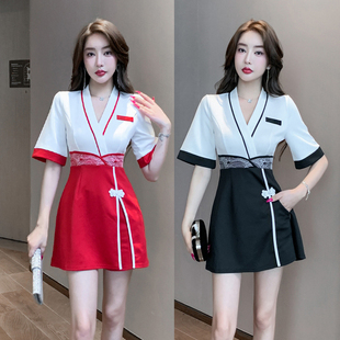 秋冬美容院工作服女高端养生会所spa工衣足浴足疗技师服两件套装